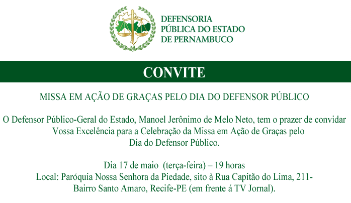 Celebração ocorre às 19h desta terça